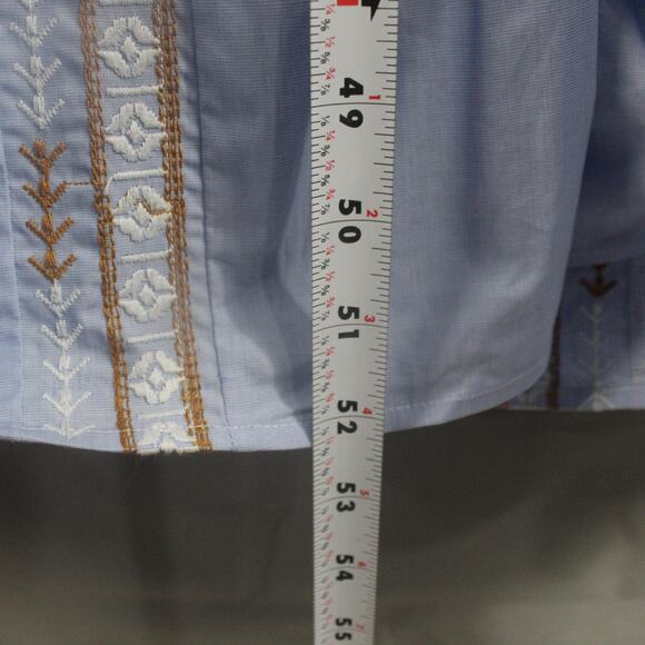 Silvia Tcherassi Dress XS Aviation Celestial Blue Embroidered Tiered Maxi Luxury - Picture 9 of 10